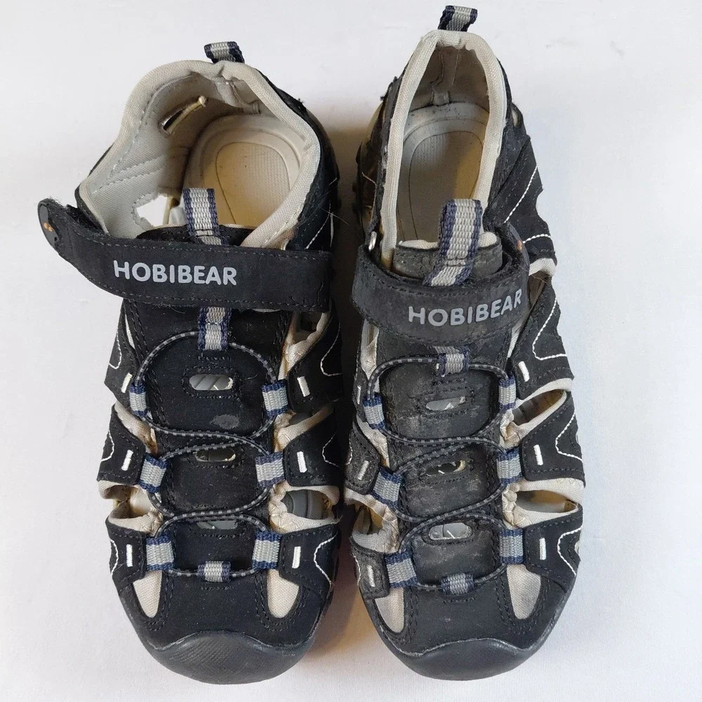 Hobibear Big Kids Black Gray  Sport Water Shoes Sandals Size 1.5 Boys Girls